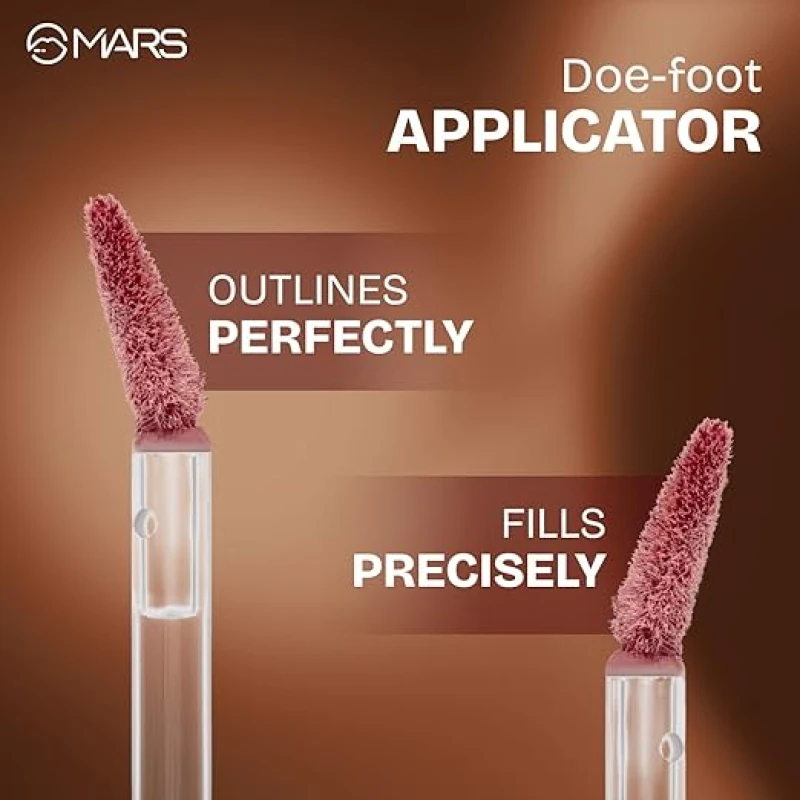MARS Matte Muse Mousse Lipstick (3ml) (03-QUEEN) with Doe-Foot Applicator | Highly Pigmented | Smooth Texture | Hydrating Formula | Blurry Lips Effect thumbnail 4